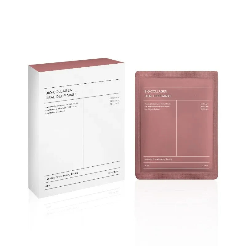 Bio-Collagen Real Deep Mask Soluble Collagen Sheet Mask with Hydrolyzed Collagen Moisturizing Face Mask for Skin Care Korean