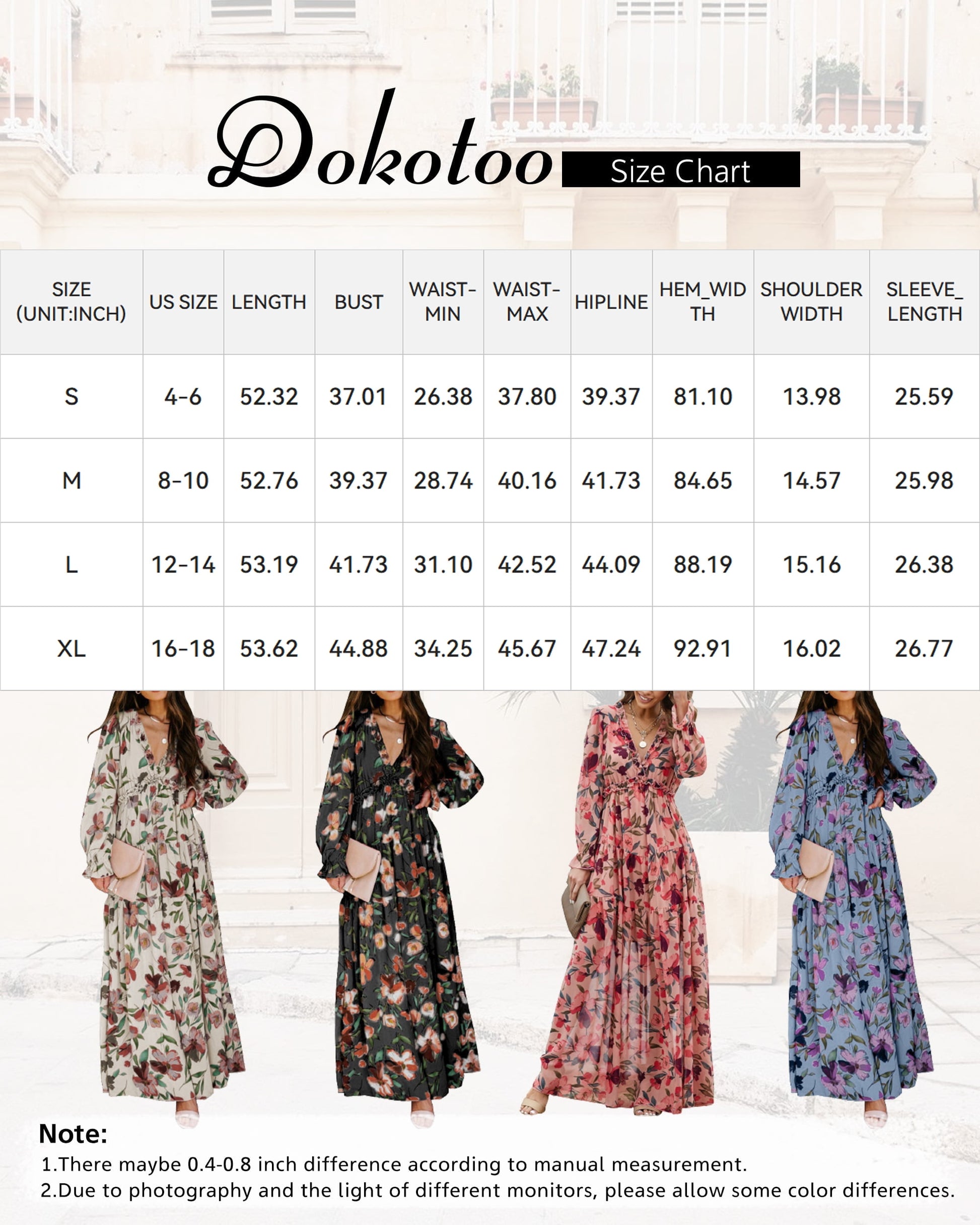 Women'S Blue Party Dress Casual Long Sleeve Deep V-Neck Maxi Dresses Casual Loose Floral Printed Ruffle Maternity Dresses, US 16-18(XL)